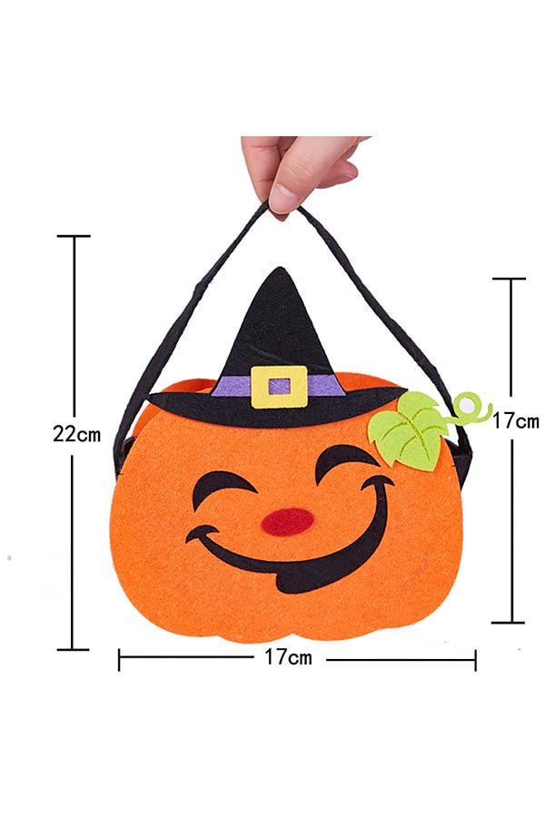 Cute Trick Or Treat Pumpkin Candy Tote Bag For Halloween Decor Orange-elleschic