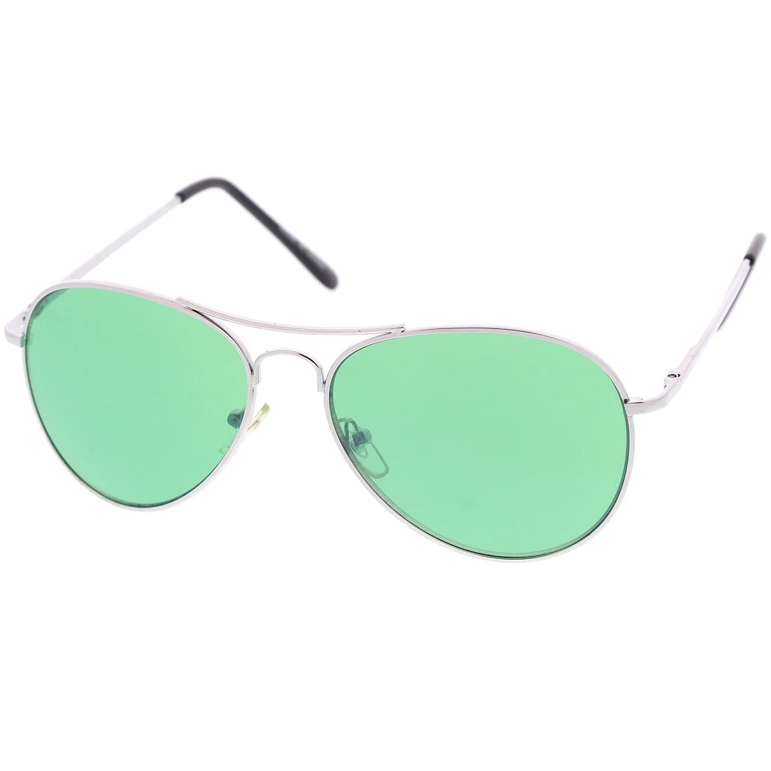 Classic Metal Frame Colored Teardrop Lens Aviator glasses 57mm
