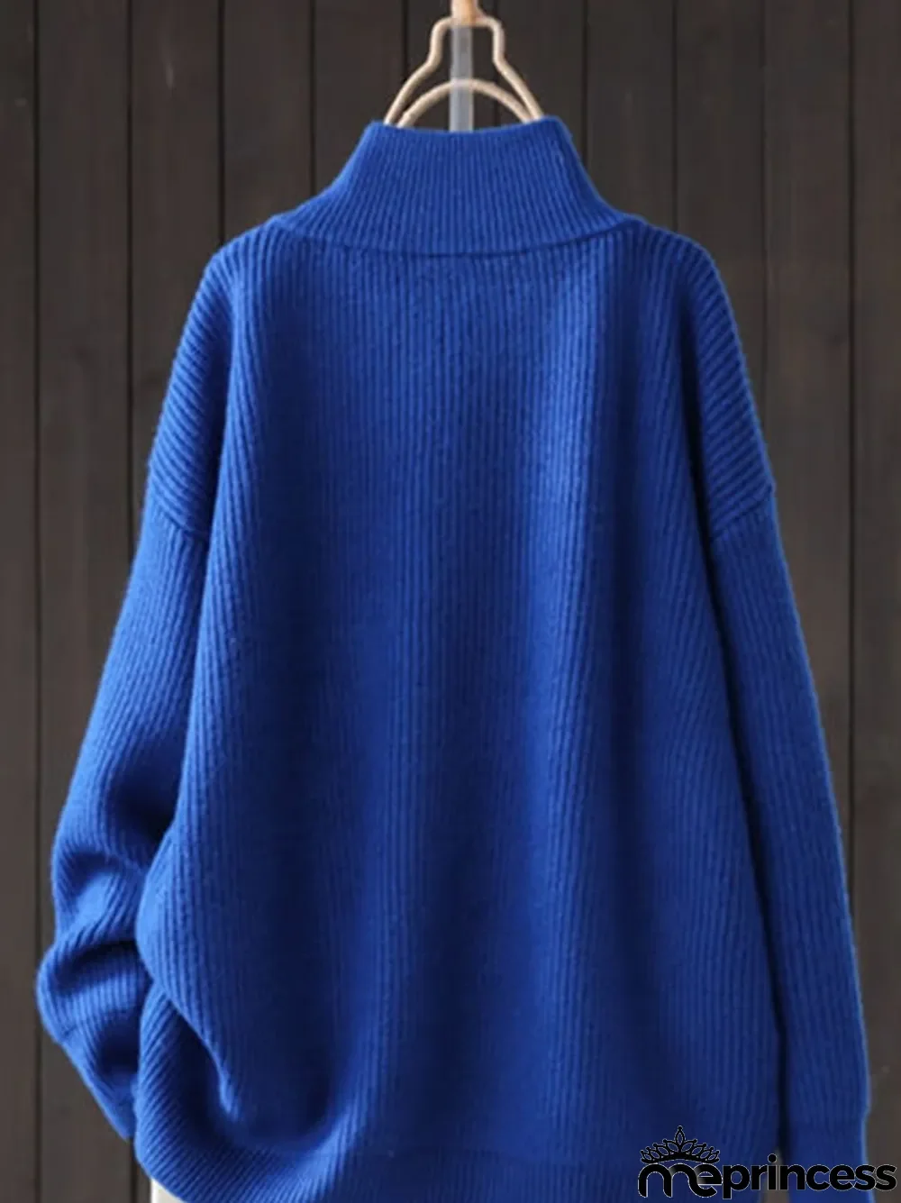 Women's Retro Literary Loose Casual Zipper Cardigan Sweater