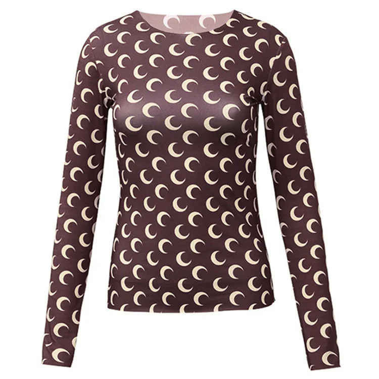 Brownm Brownm Mi With The Same Moon Bottom Shirt Ice Silk Sunscreen Clothes T-Shirt Sweet And Spicy Wind Show Thin Skin Clothes