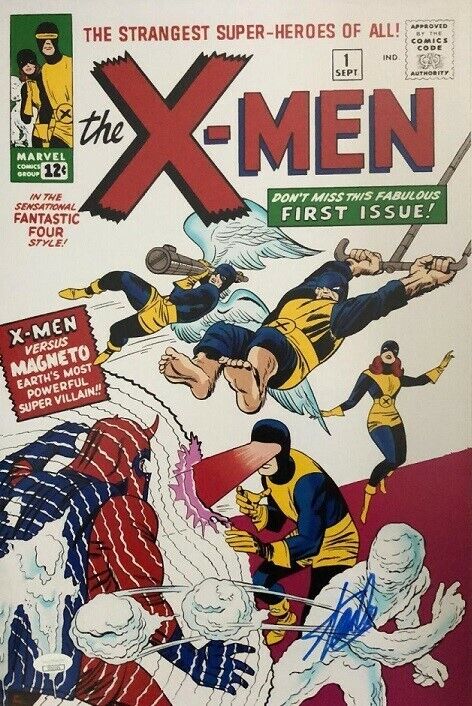 Stan Lee Signed Marvel Photo Poster painting  ' The X-Men '  AFTAL