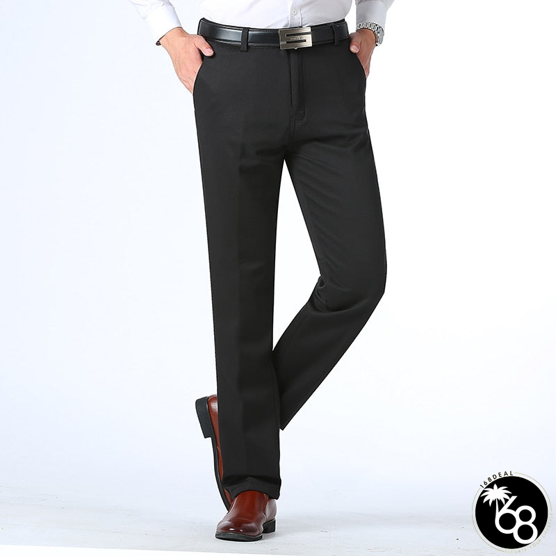 Men's Cotton Zipper Fly Closure High Waist Casual Work Pant | 168DEAL