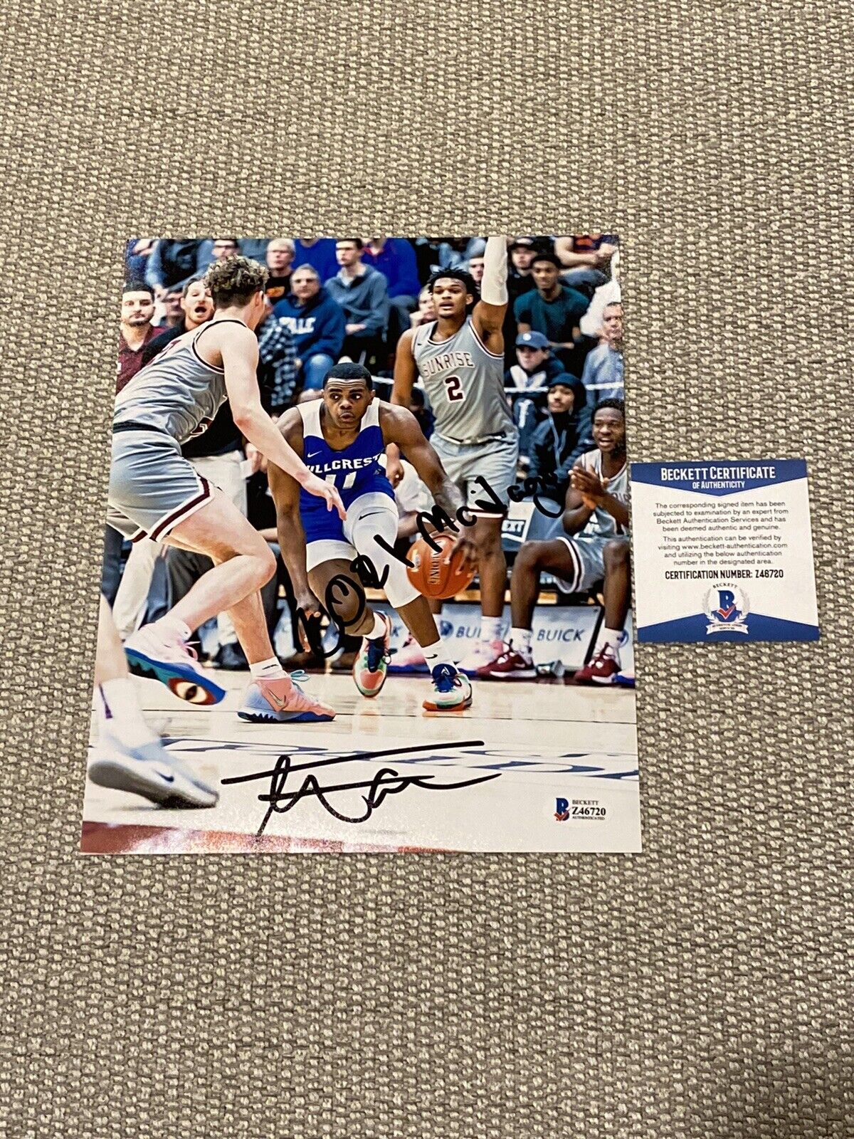 BECKETT COA MICHAEL FOSTER Signed Autographed 8x10 Basketball G League Ignite