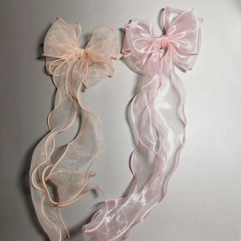 Grey/Pink/Beige/Black Soft Ribbon Bows Hairpin SP1811626