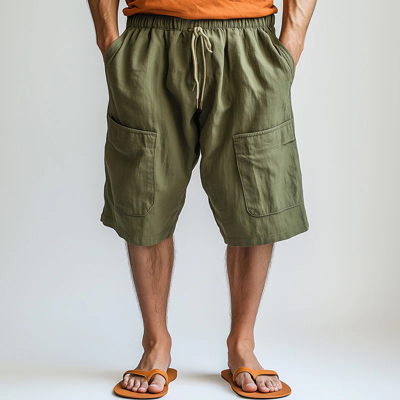 Men's Summer Comfortable Breathable Linen Casual Sports Shorts