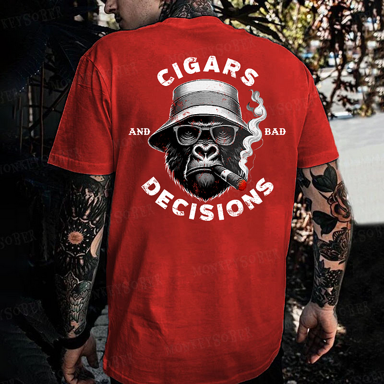 Cigars And Bad Decisions Monkey T-shirt