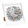 5D DIY Partial Special Shaped Drill Diamond Painting Kit Peacock Decor With Frame Kit 18x18cm