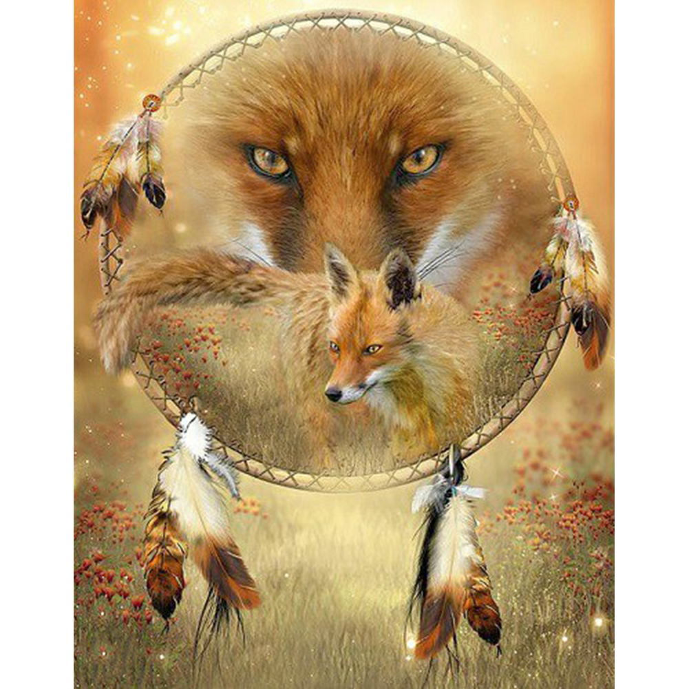 

30*40CM - Round Drill Diamond Painting - Fox, 501 Original