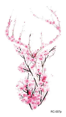 25 Different Waterproof Temporary Tattoo Stickers Fawn Deer Head Fake Tatto Geometric Animal Flash Hand Tatoo For Women Men