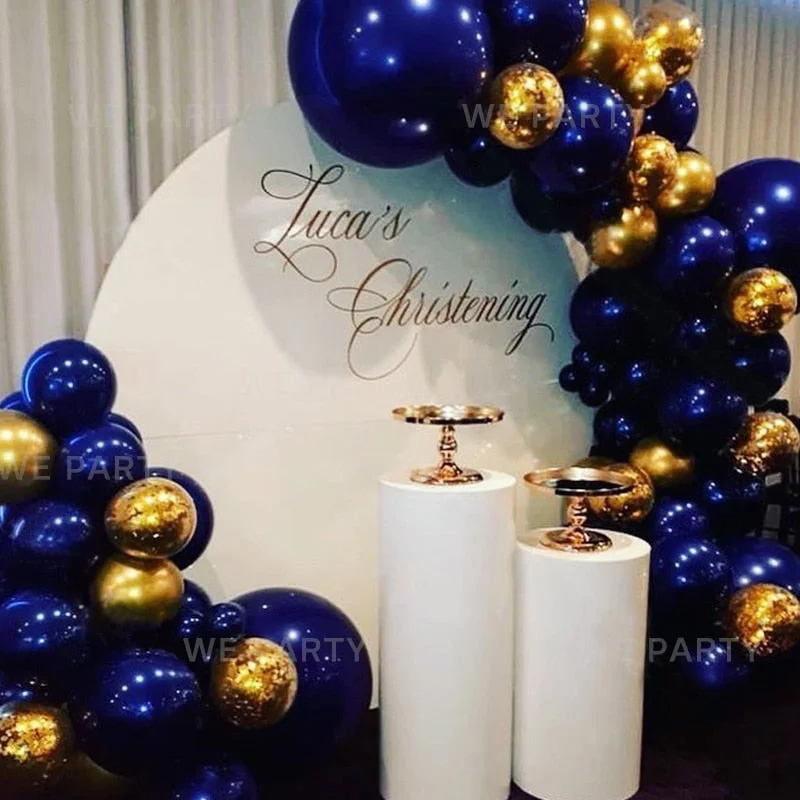 Christmas Gift 85pcs Navy Blue Balloons Garland Arch Kit Chrome Gold Sequins Ballon for Baby Shower Wedding Birthday Party Decor Globos