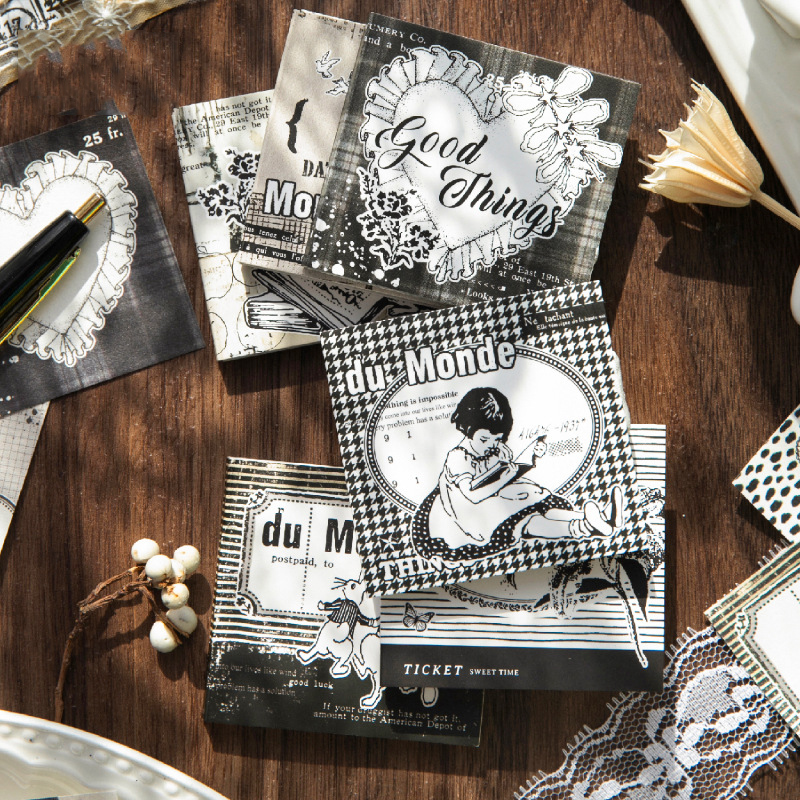 메모 패드 - 차 한 잔과 식사 시리즈 빈티지 테두리