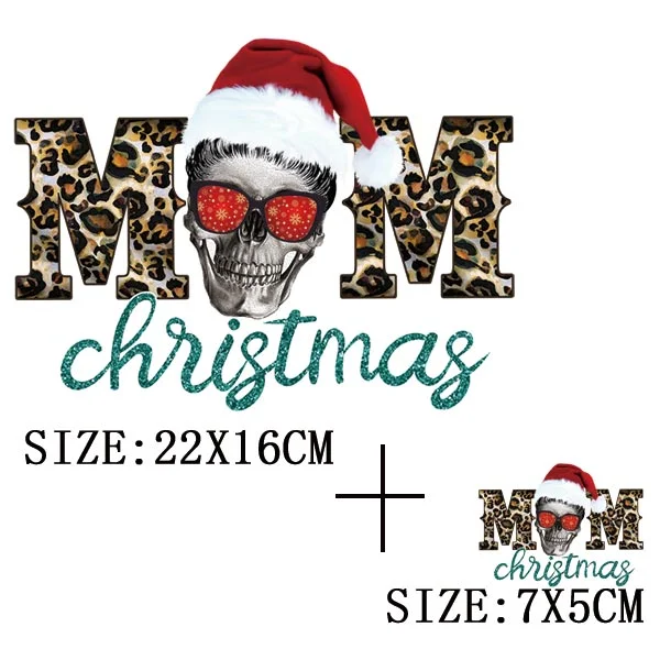 Beautiful Christmas Gift Thermal Sticker On Clothes DIY T-shirt Washable Iron On Patch For Clothing Christmas Design Patch Decor