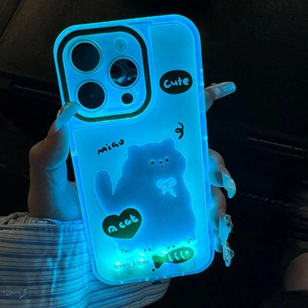 💥LAST DAY SALE 49% OFF-Cartoon Cat Glowing Phone Case