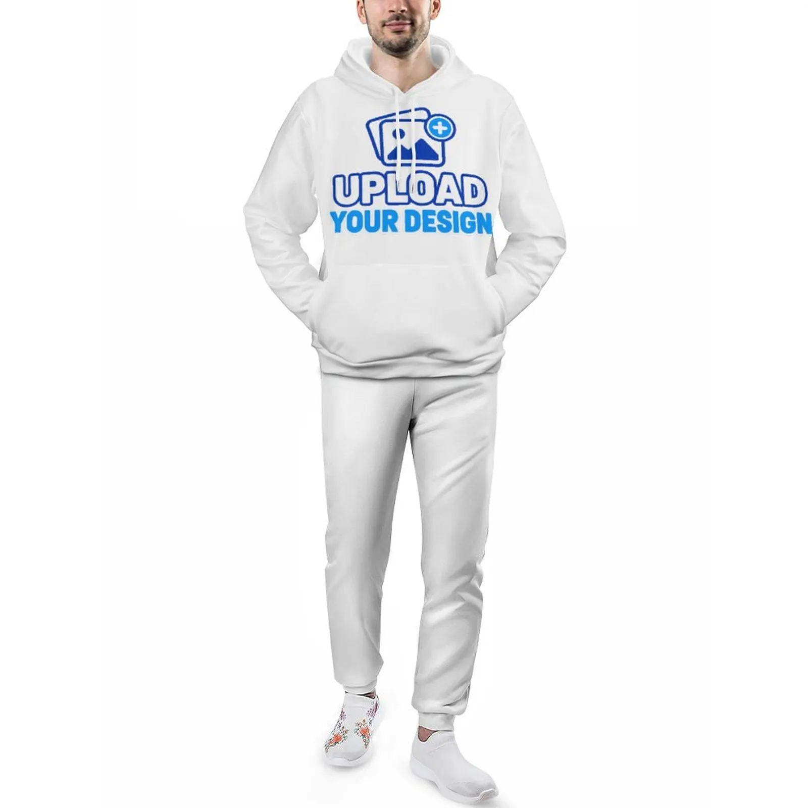 Men's Cotton Feel All-Over Print Sweatshirt Set custom product view 9