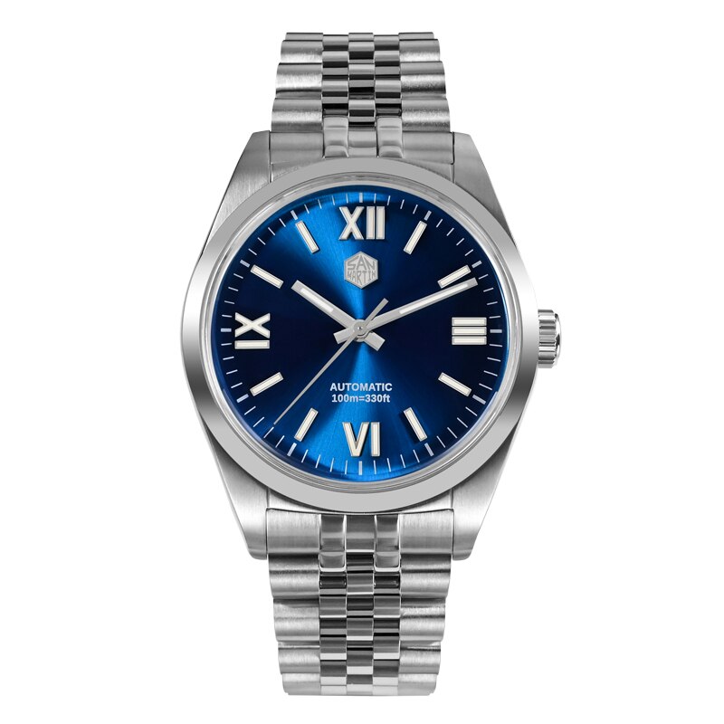 San Martin 38.5mm Roman Numeral Sunray Dial Men Watch SN0050-G from the official product page
