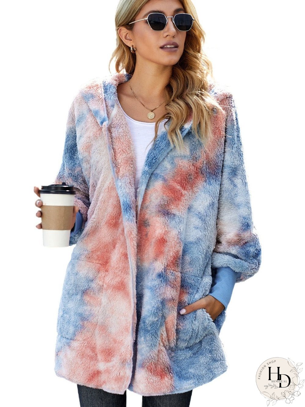 Trendy Tie-Dye Hooded Jacket