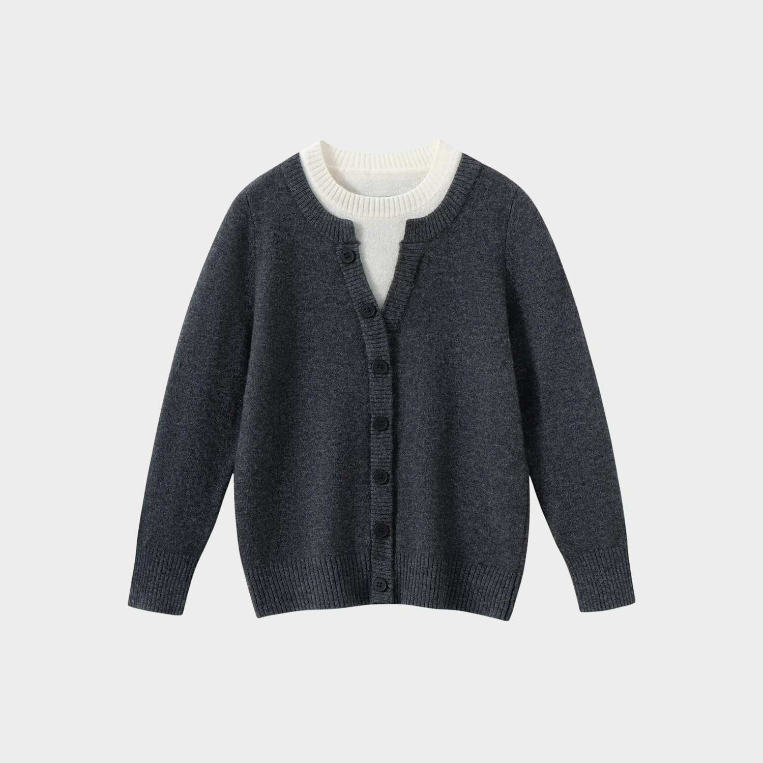  Kids' Cashmere Mock Two-Piece Sweater REAL SILK LIFE