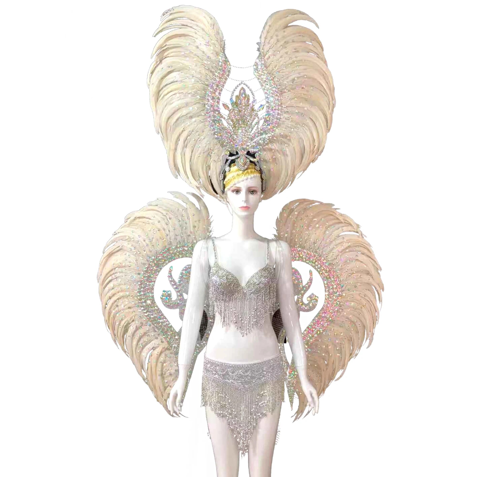 VCSHOES Brazil Rio Spanish Cuba Santiago Havana Venice Dionysia Carnival Float Mask Dress Masque Ball Costume Samba Plumage Plume Headd