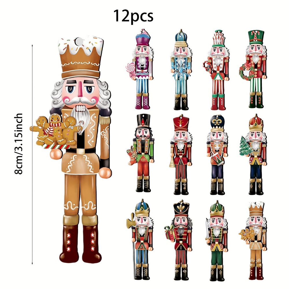 Tegooe Set of 12 Hand-Painted Wooden Nutcracker Soldier Ornaments