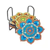 Datura DIY Diamonds Painting Coaster Woodiness with Rack Cup Pad Crafts Kits