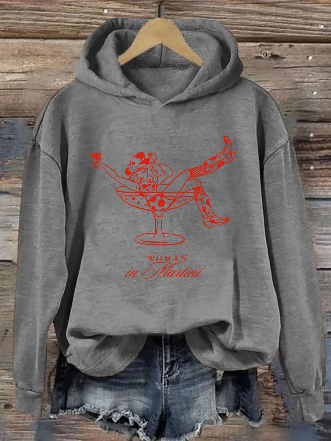 Cowgirl Woman In Martini Hoodie