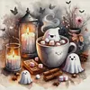 Halloween Ghost Candles - 11CT Counted Cross Stitch - 40*40cm - Halloween
