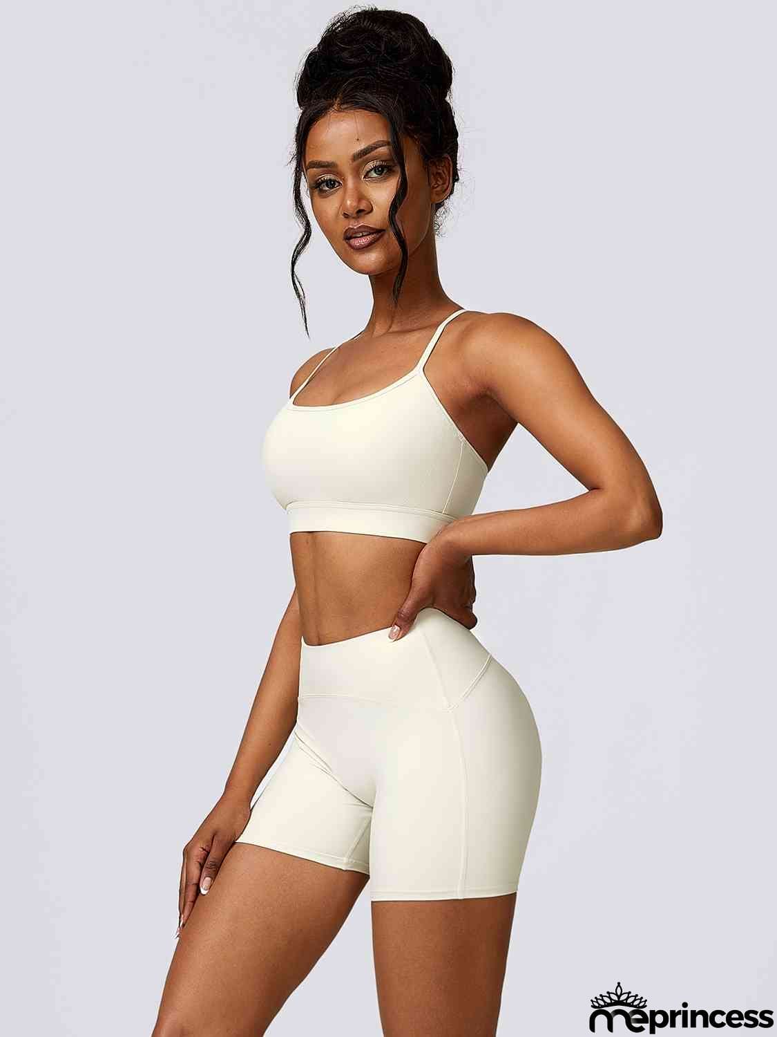 Sport Bra and Wide Waistband Shorts Set