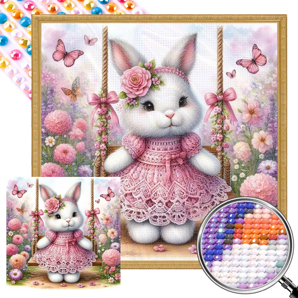 Full Round Partial AB Diamond Painting - Rabbit(Canvas|35*35cm)