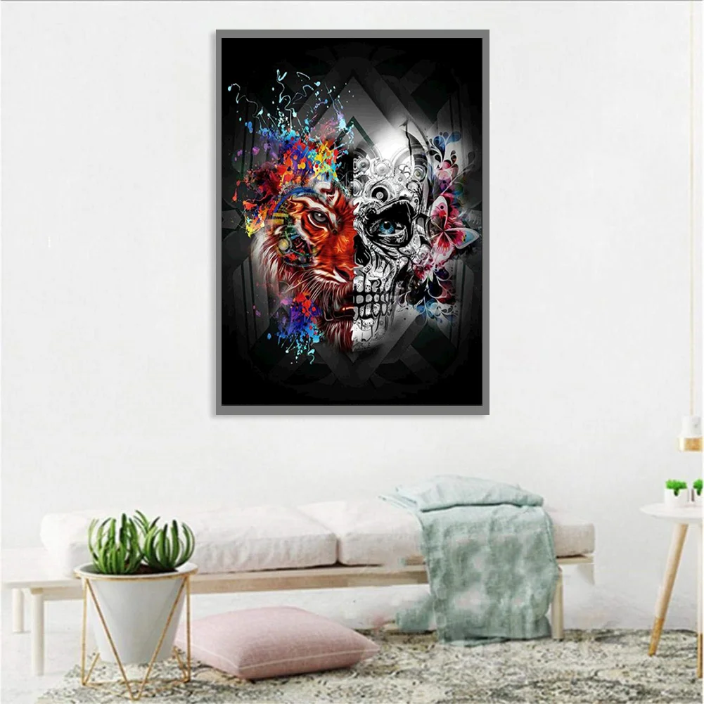 5D DIY Full Drill Diamond Painting Skull Cross Stitch Embroidery Home Decor