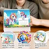 Animal 2027 DIY Paper Diamond Painting Calendar Set Special Shaped Drill Monthly Flip Tabletop Calendar Kit Handmade for Adults Beginners Gift Home Office Decor