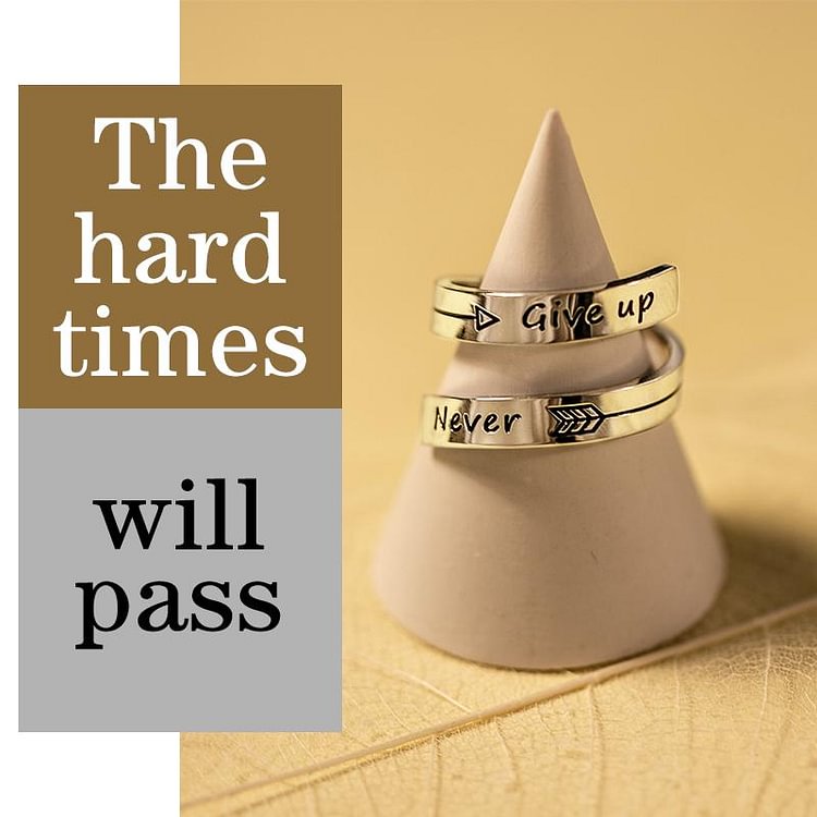 Never Give Up Ring for Guardian Angle
