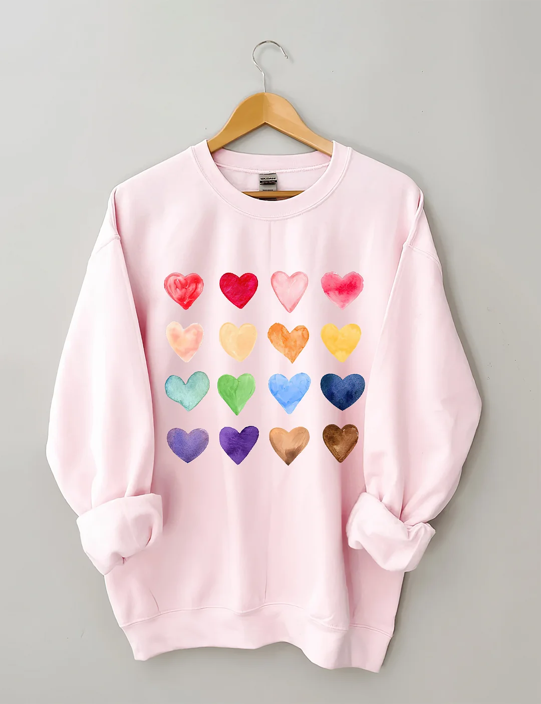 Watercolor Hearts Valentine's Day Sweatshirt