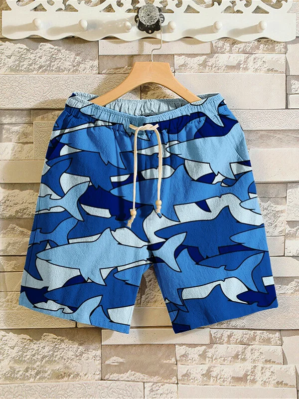 Men's Men's Shark Camouflage Print Casual Shorts