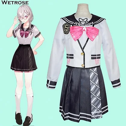 [Wetrose] In Stock Sukoya Kana Cosplay Costume JK School Uniform Seifuku Nijisanji Vtuber Tulip-gumi Full Set Halloween