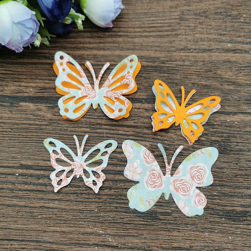 4PCS Butterfly frame Stamps Metal Cutting Dies Stencils For DIY Scrapbooking Decorative Embossing Handcraft Die Cutting Template