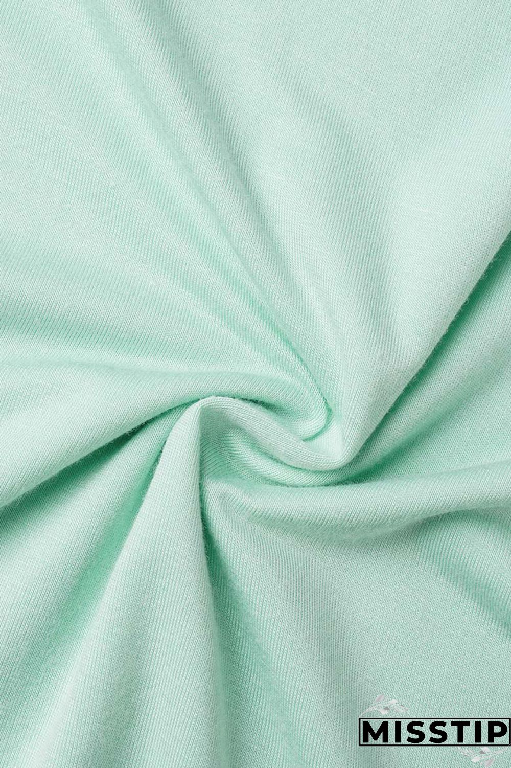 Grass Green Casual Print Patchwork Tops