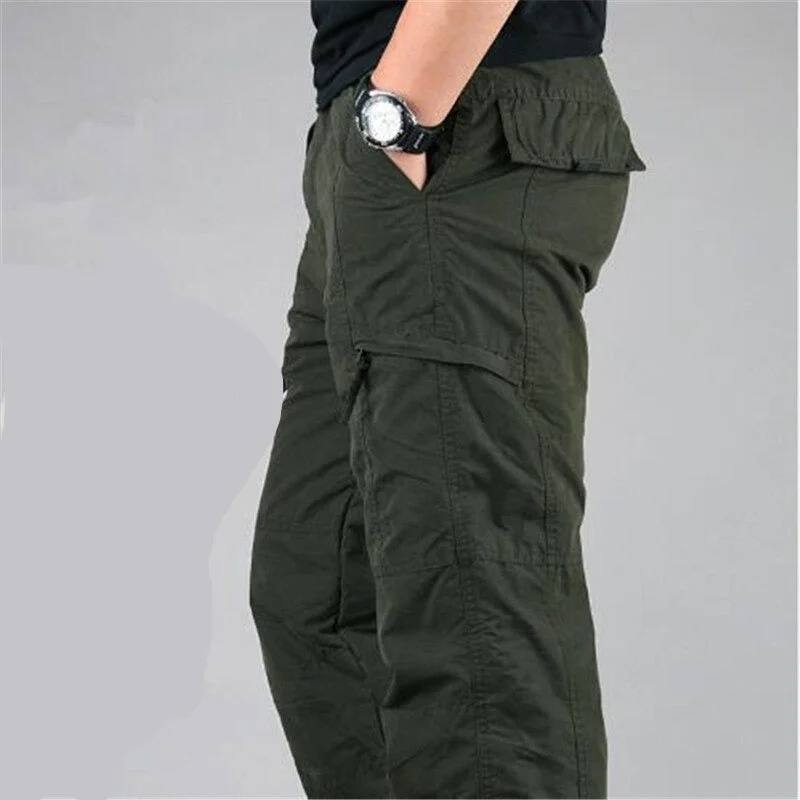 Aonga Pants Men Rip-Stop Cotton Thermal Tactical Pants Men Military Cargo Pants Man Multi Pockets Army Casual Trousers With Free Belts aonga