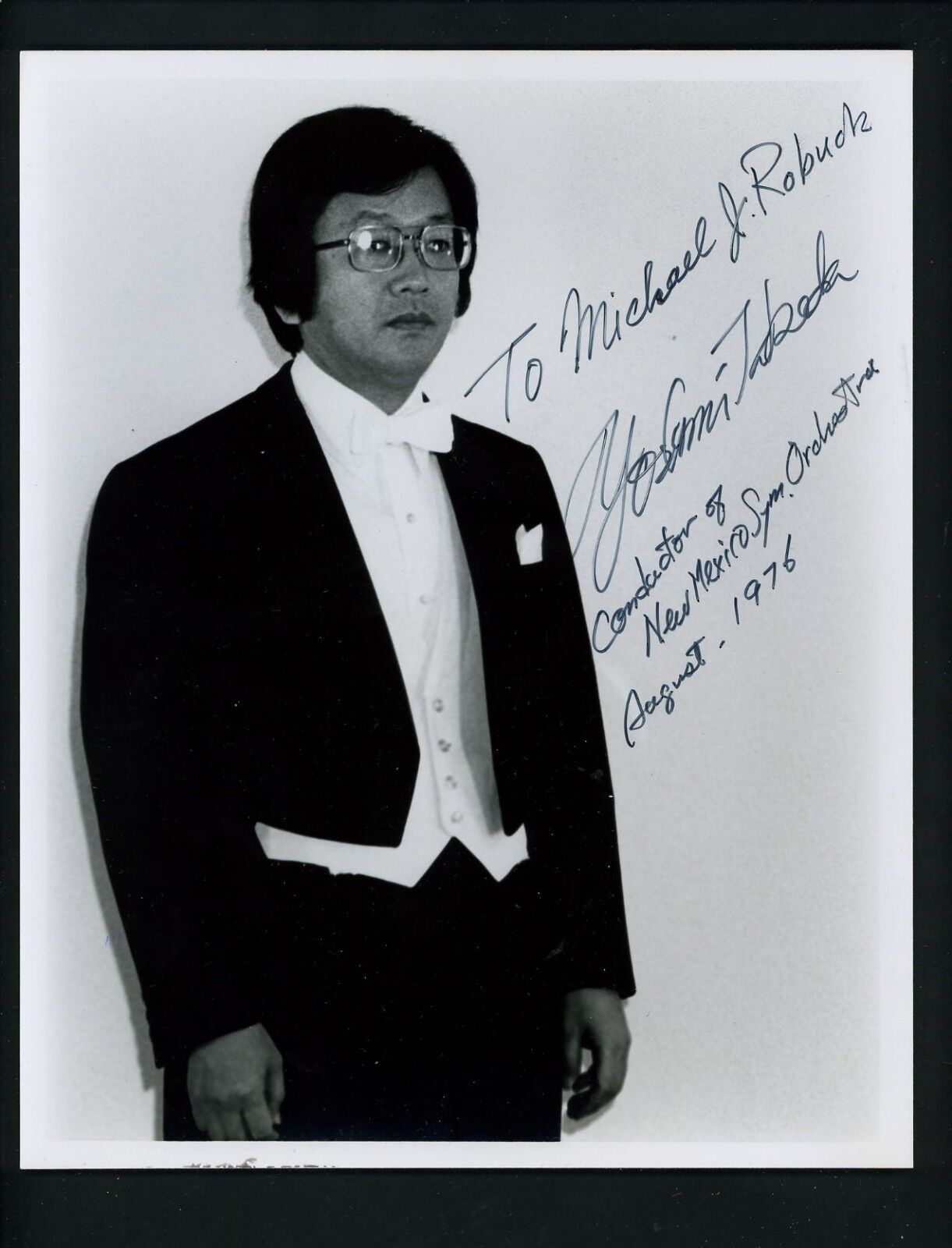 Yoshimi Takeda Conductor Kalamazoo & New Mexico Signed Autographed 8x10 Photo Poster painting