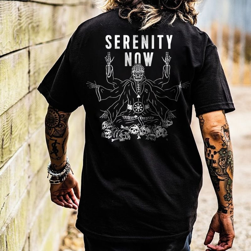 Serenity Now Skull Print Men's T-shirt - Krazyskull