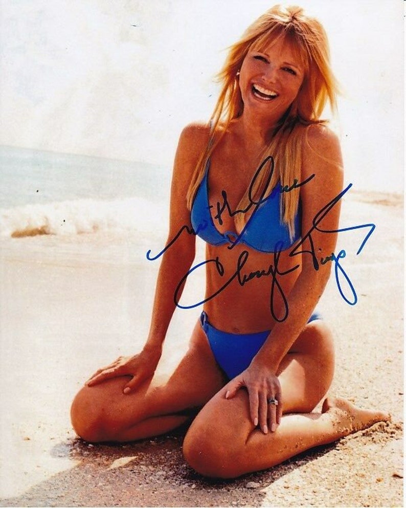 Cheryl tiegs signed autographed sexy bikini 8x10 Photo Poster painting