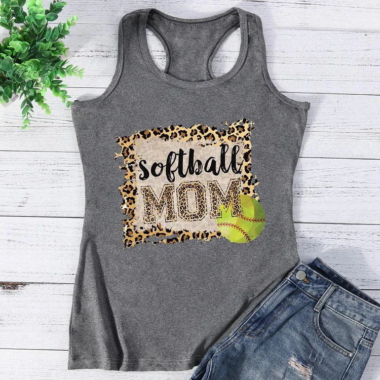 Softball Leopard mom Vest Top