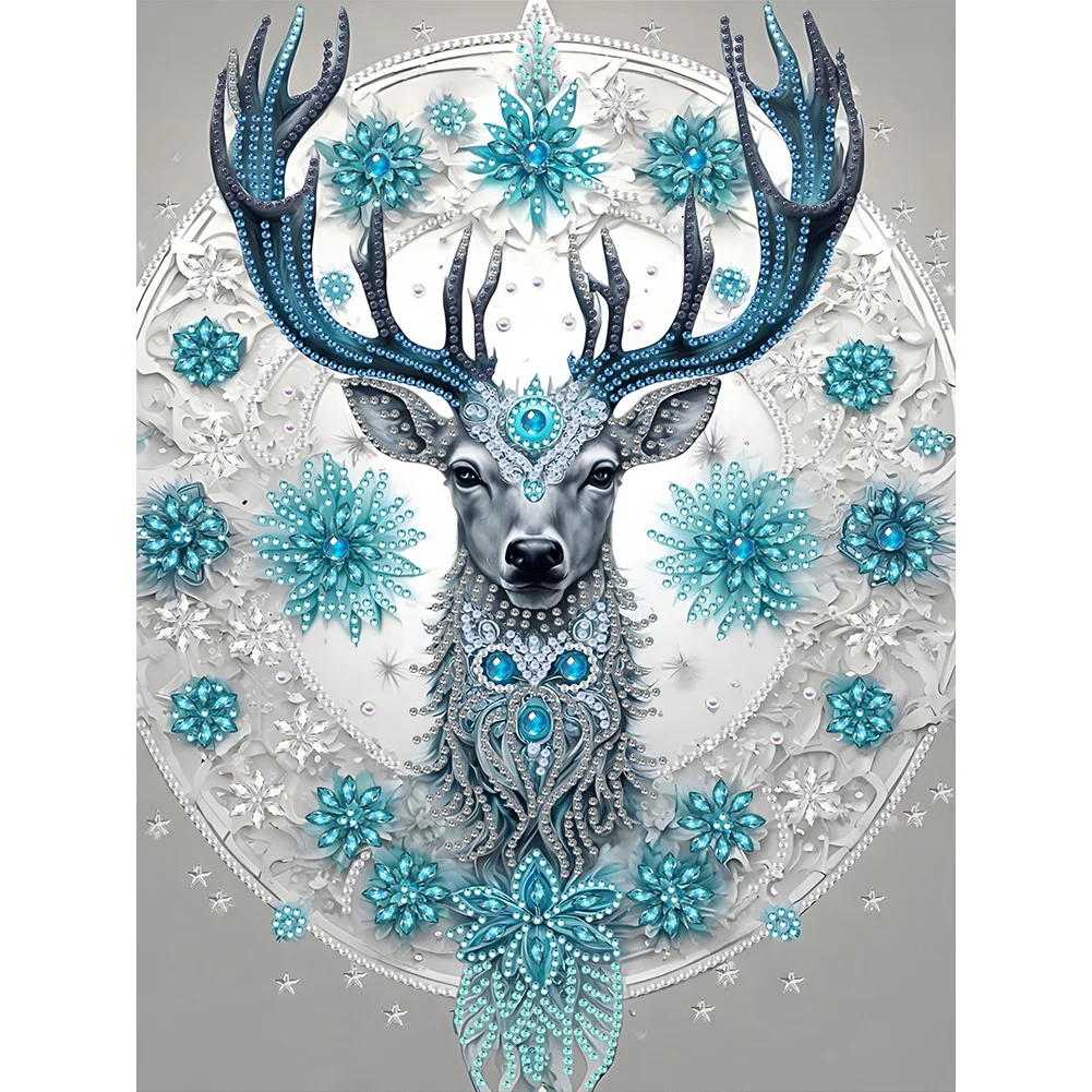 Diamond Painting - Partial Special Shaped Drill - Blue Fantasy Deer(Canvas|30*40cm)