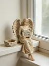 Guardian Angel Shelf Sitter Engraved Memorial Garden Angel Stone Home Decoration