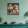 Diamond Painting-5D Full Round Drill Pet and Girl