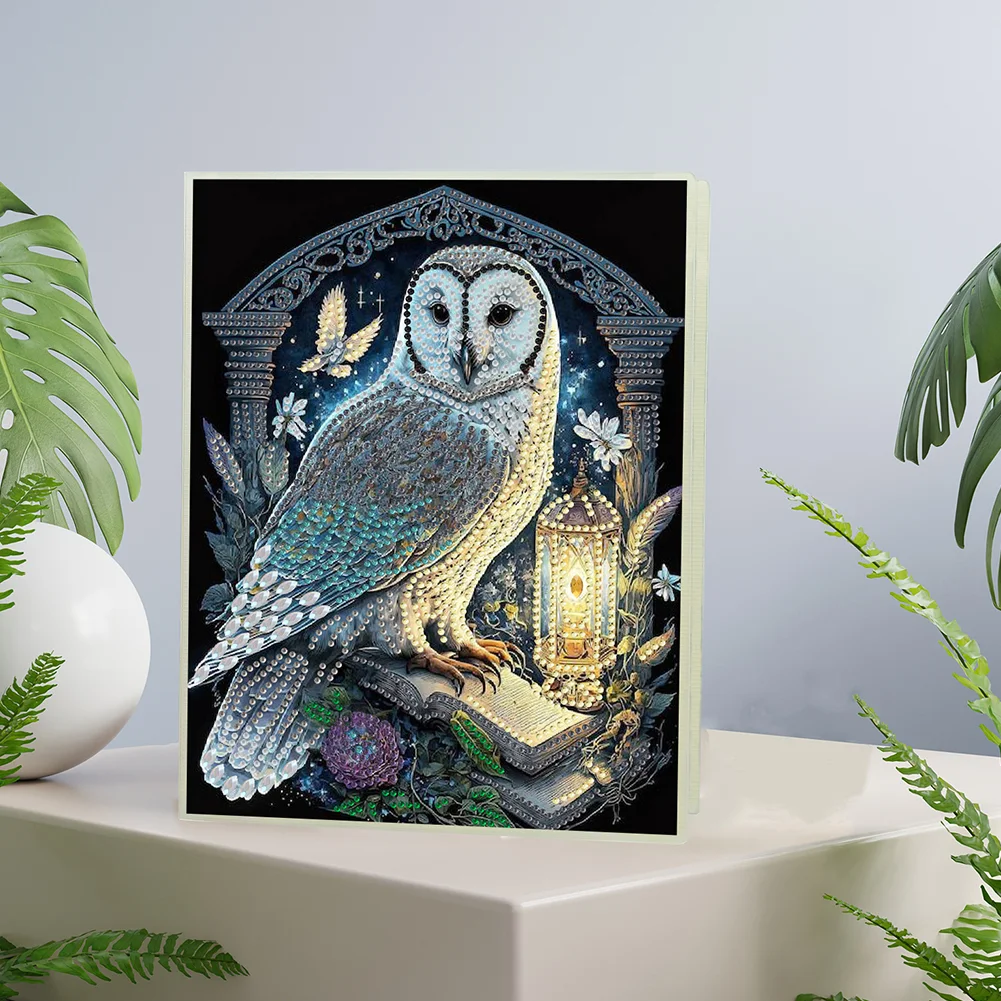 50-Page A5 Owl Diamond Painting Notebook for Adult Holiday Birthday Gift