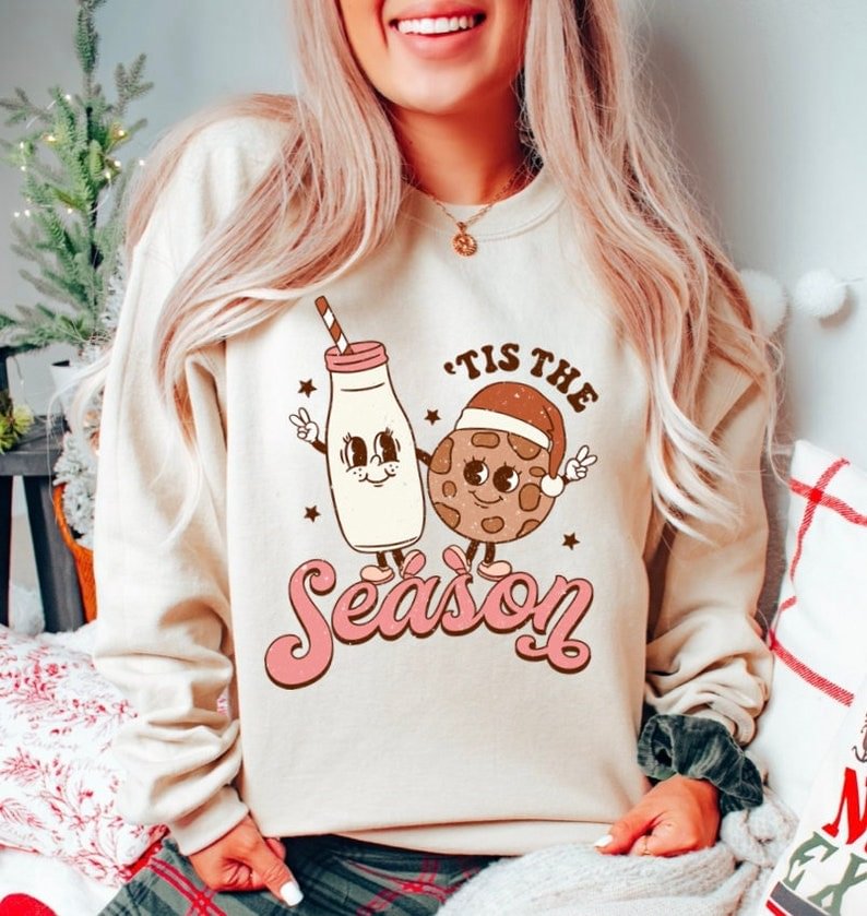 Tis the Season Christmas Crewneck sweatshirt, Christmas shirt for Women, funny Holiday Sweater, Women Christmas gift tee, cute graphic shirt