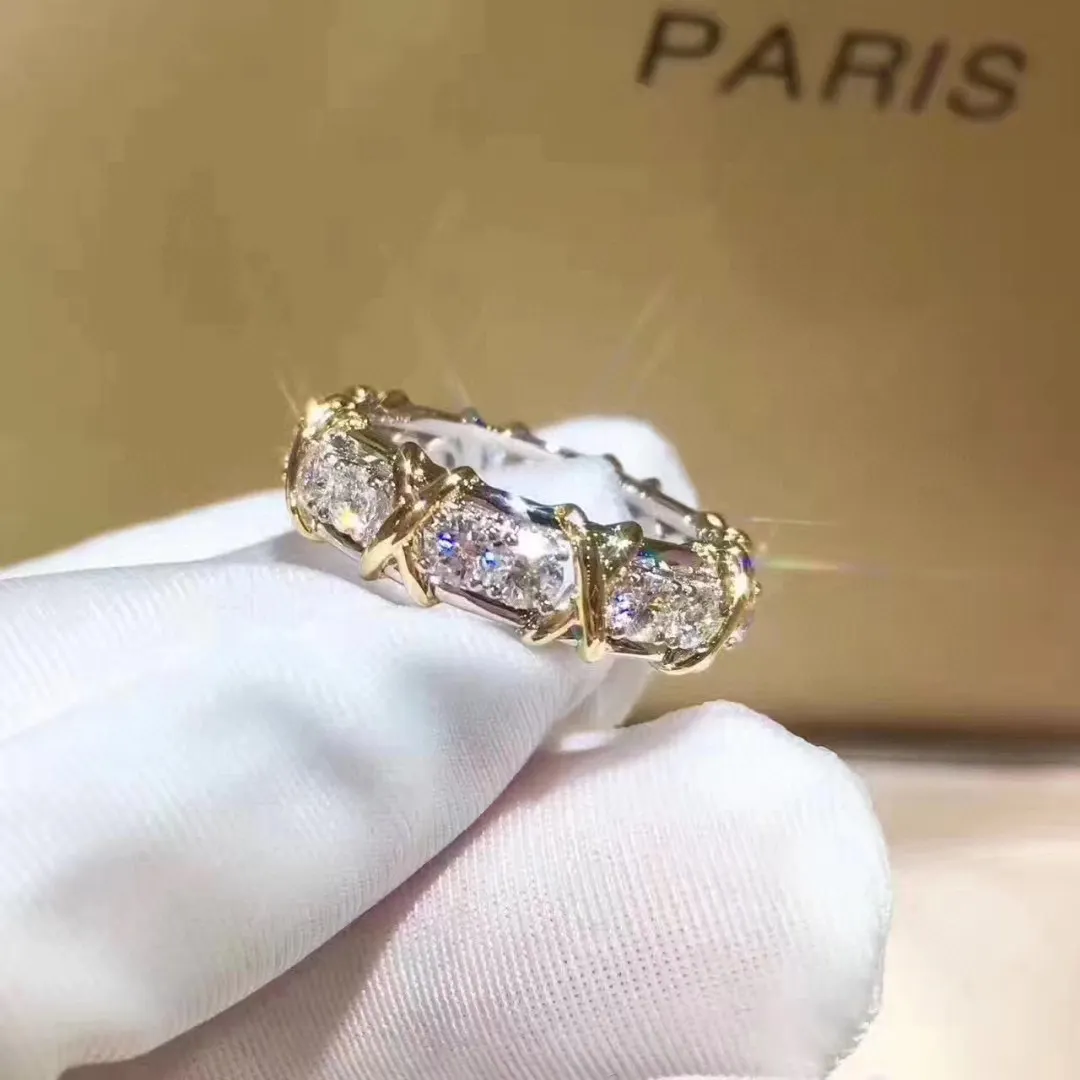 Schlumberger ring Crossed XO diamond ring