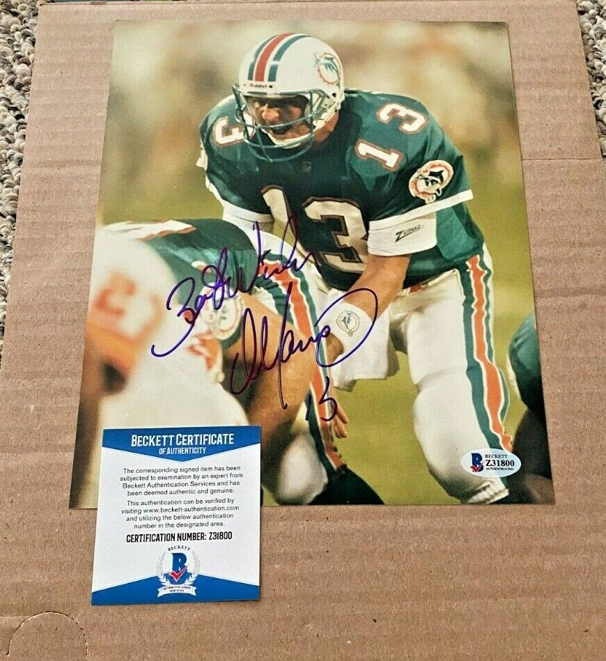 DAN MARINO SIGNED MIAMI DOLPHINS 8X10 Photo Poster painting BECKETT CERTIFIED #5