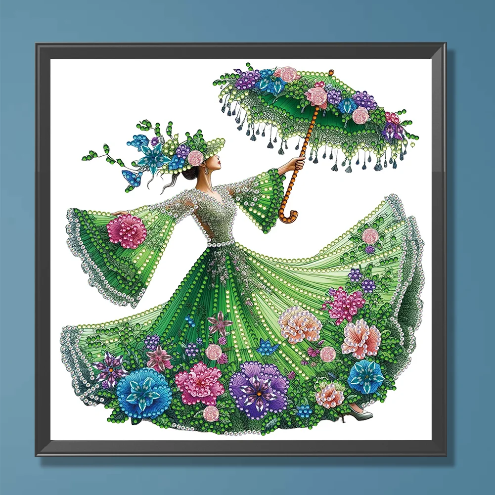 Diamond Painting - Partial Special Shaped Drill - Elegant Lady(Canvas|30*30cm)