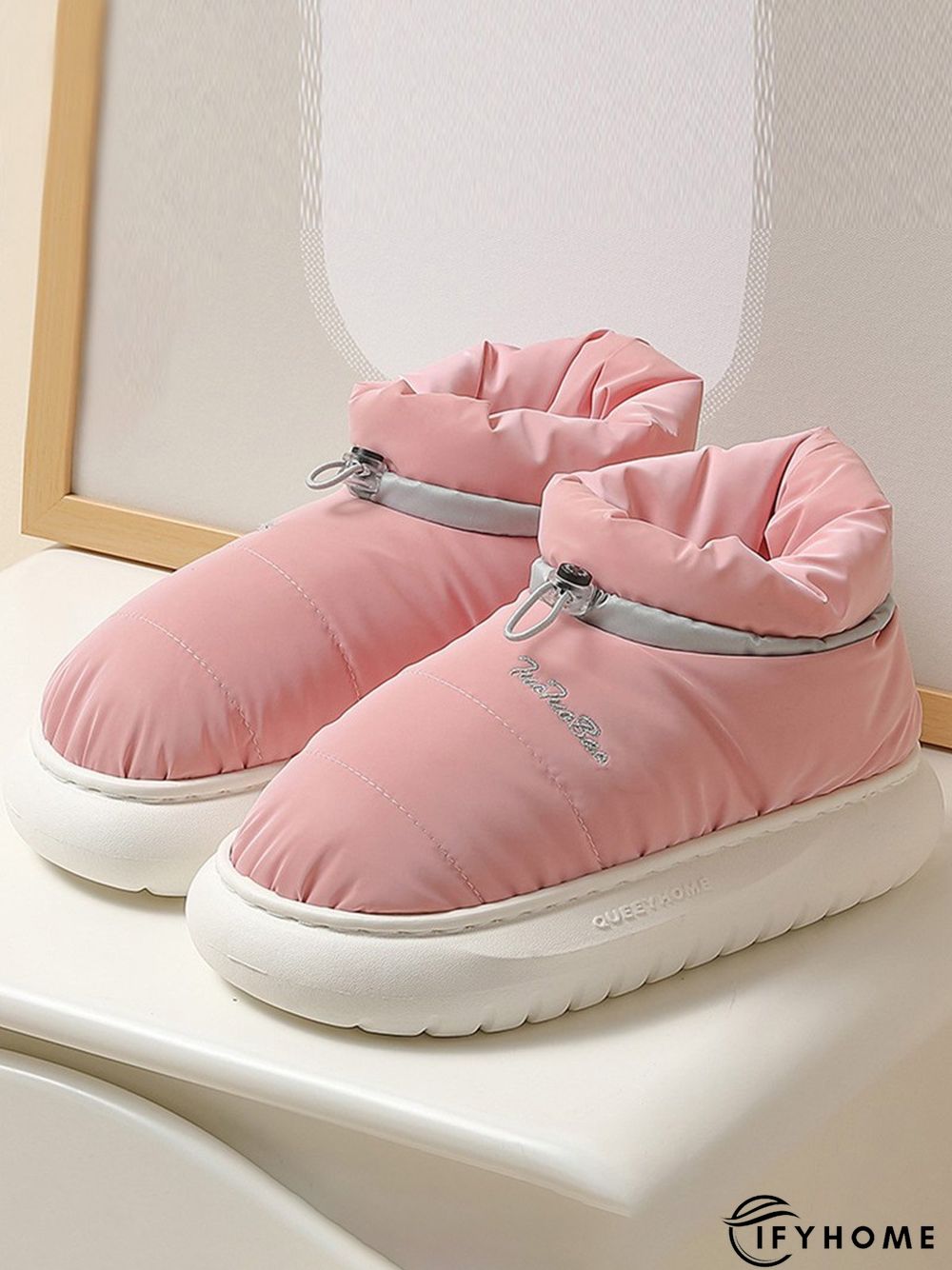 Waterproof Fabric Quilted Non Slip Lined Slipper Boots | IFYHOME